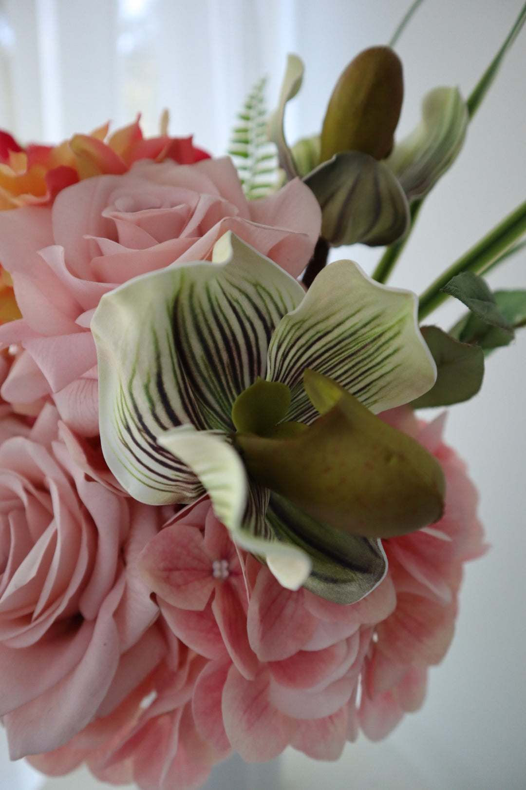 Antique Romance Real Touch Mauve Rose & Orchid Bouquet