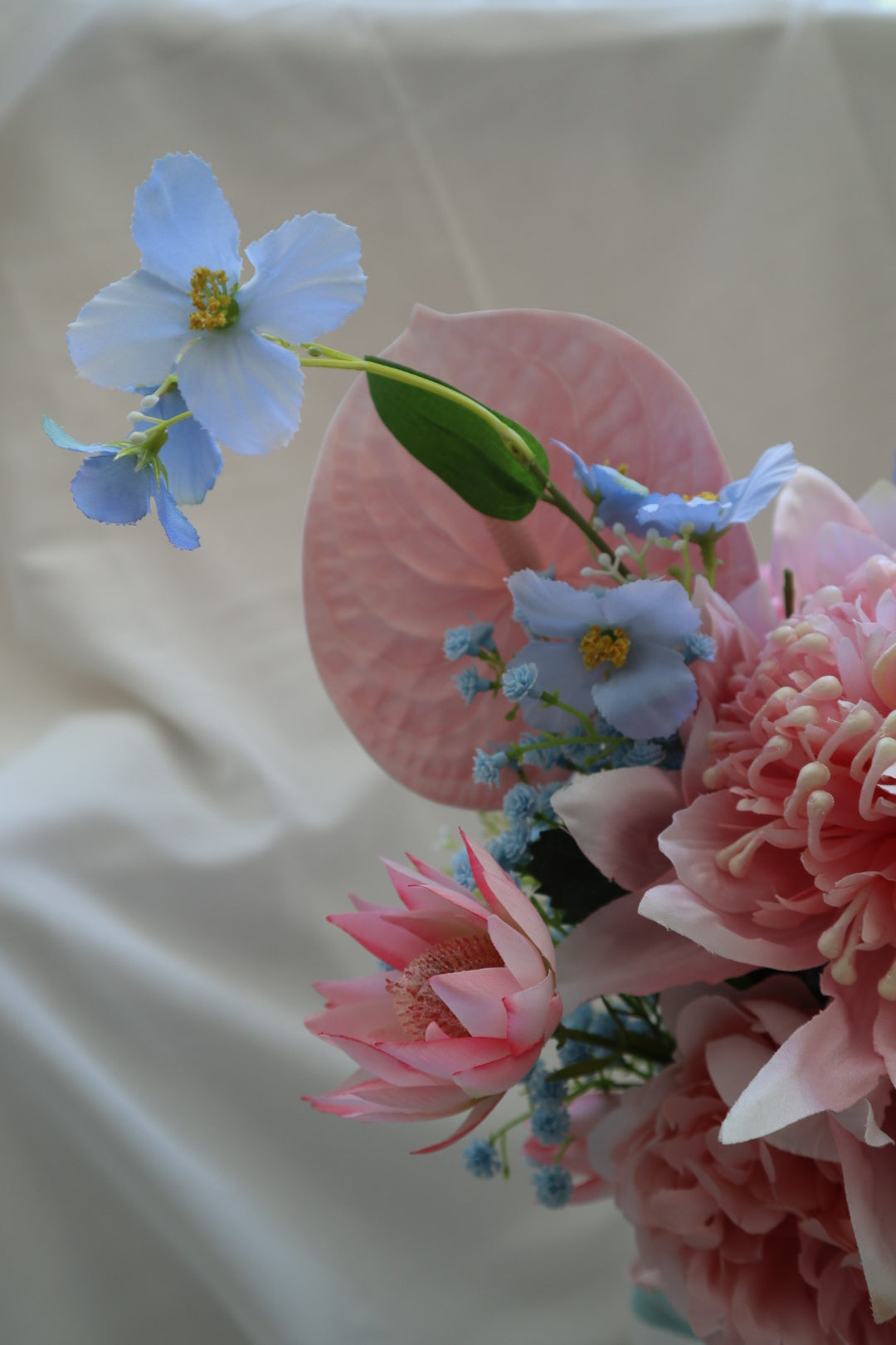 Pastel Pink Blue Serenade Silk Wedding Bouquet
