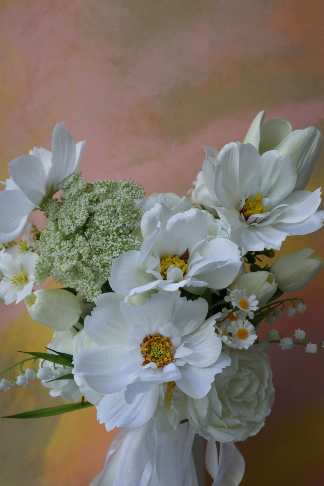 White Wildflower Silk Wedding Bouquet