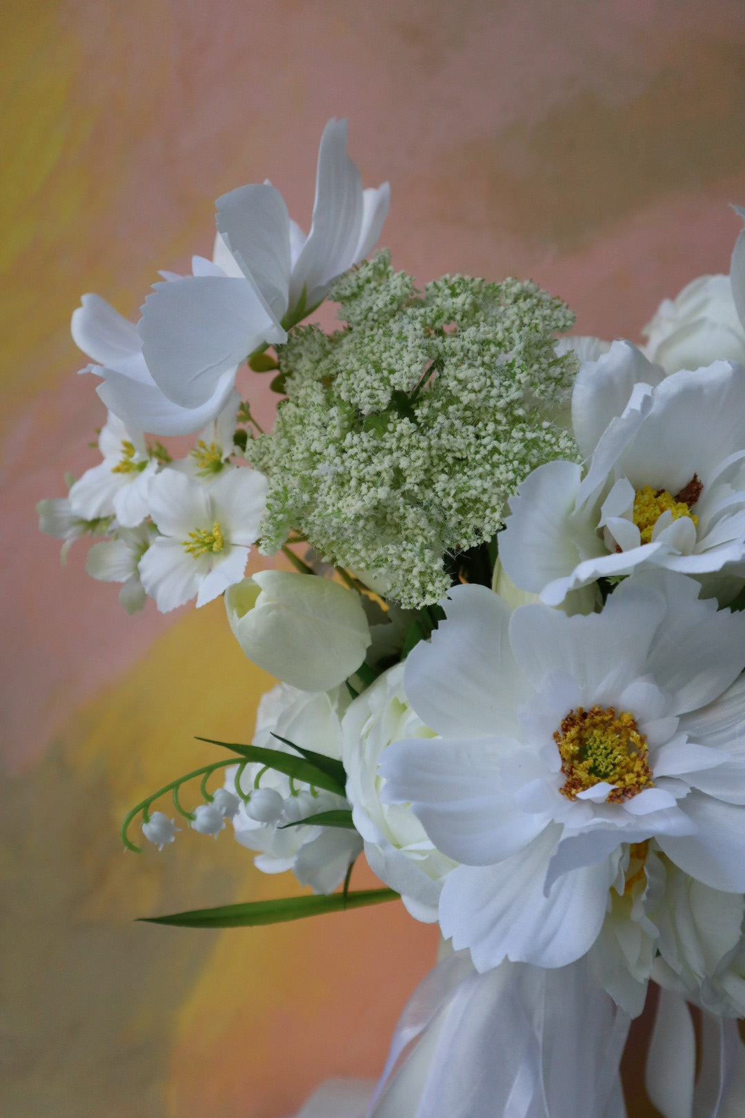 White Wildflower Silk Wedding Bouquet