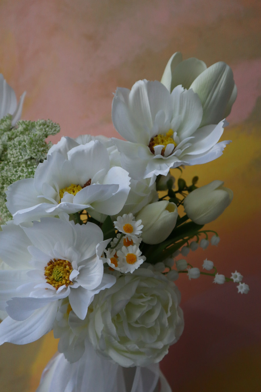 White Wildflower Silk Wedding Bouquet