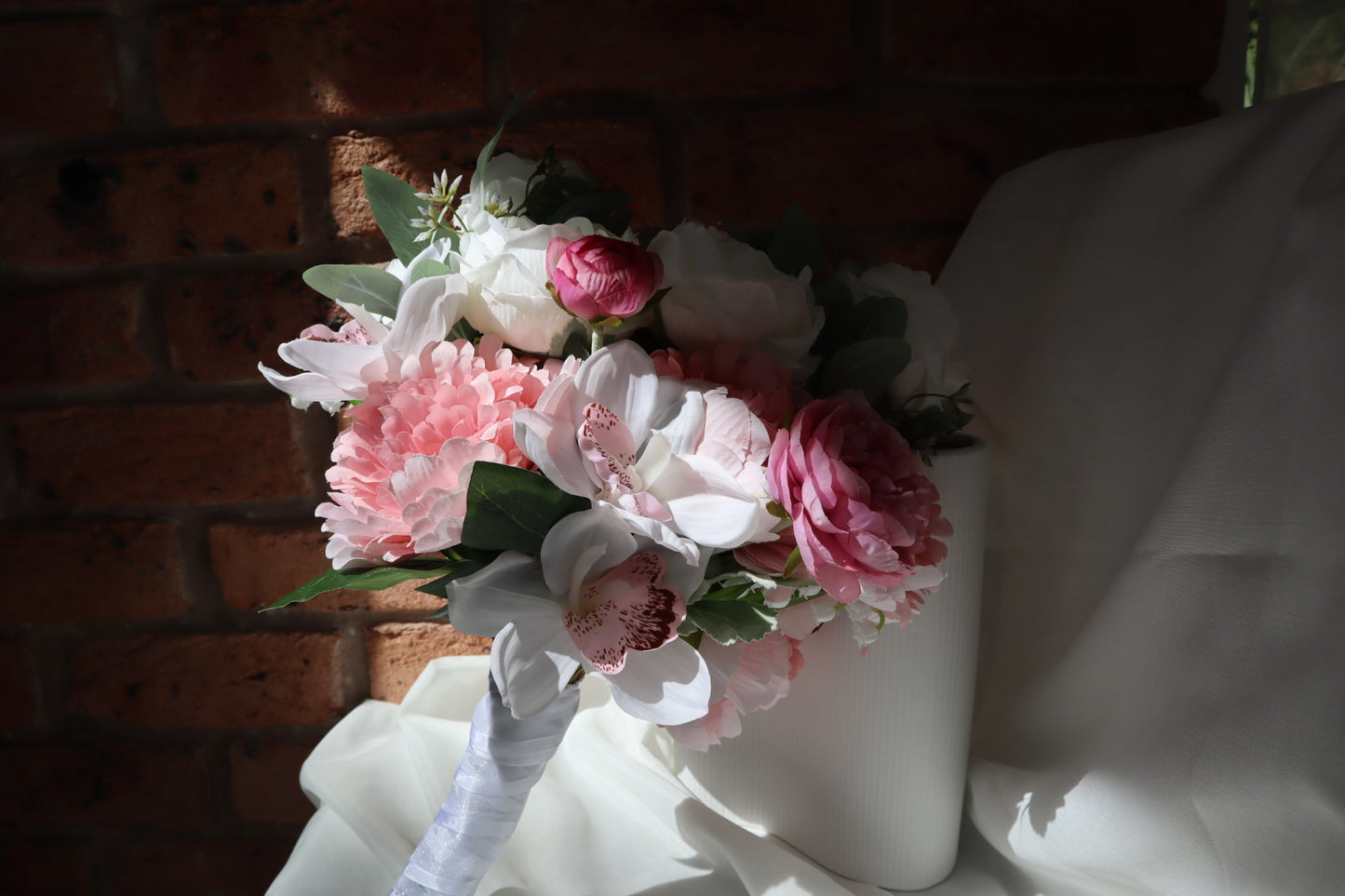 Romamtic Soft Blushing Pink Silk Wedding Bouquet