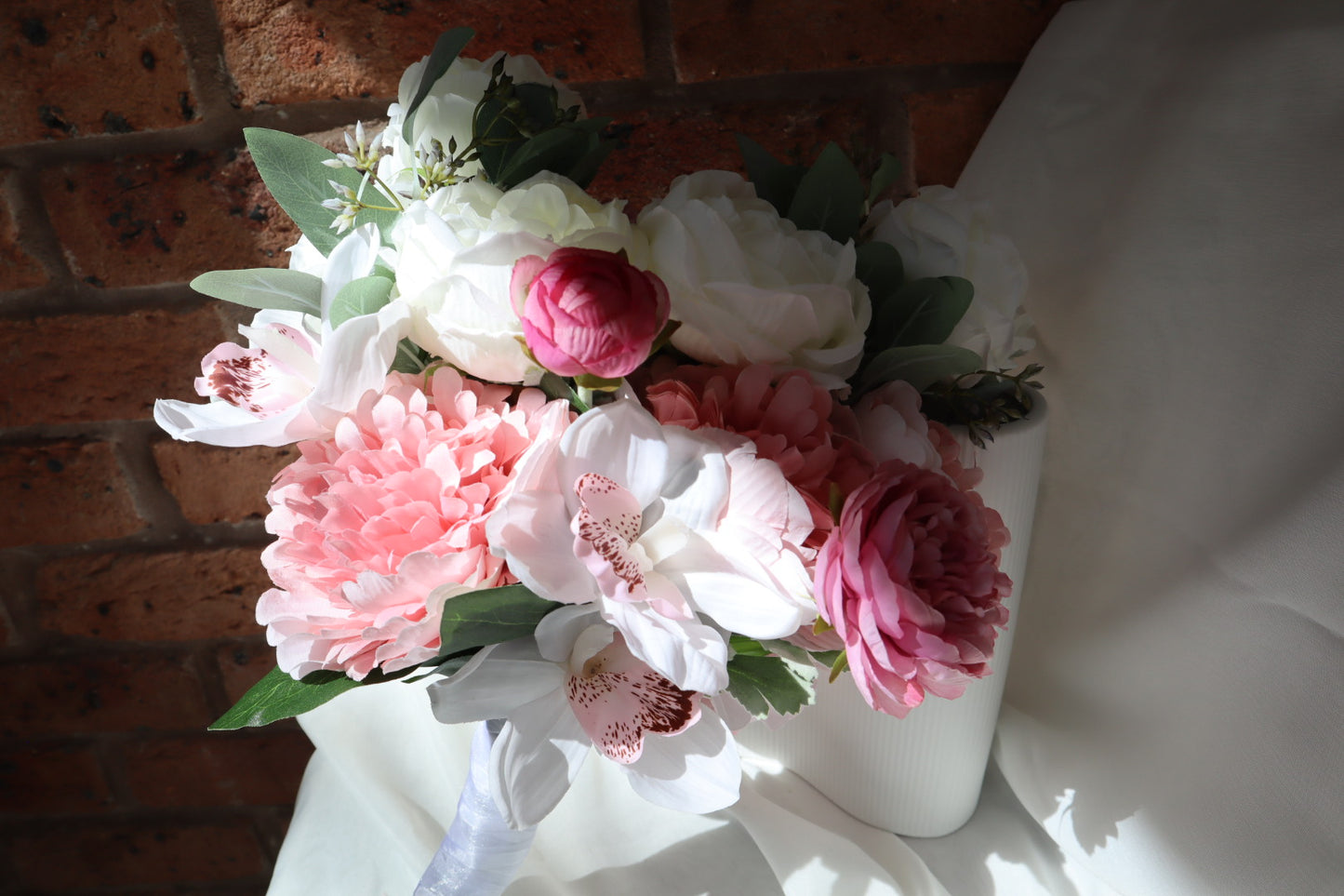 Romamtic Soft Blushing Pink Silk Wedding Bouquet