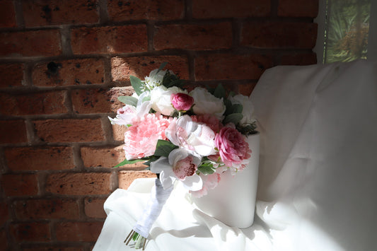 Romamtic Soft Blushing Pink Silk Wedding Bouquet