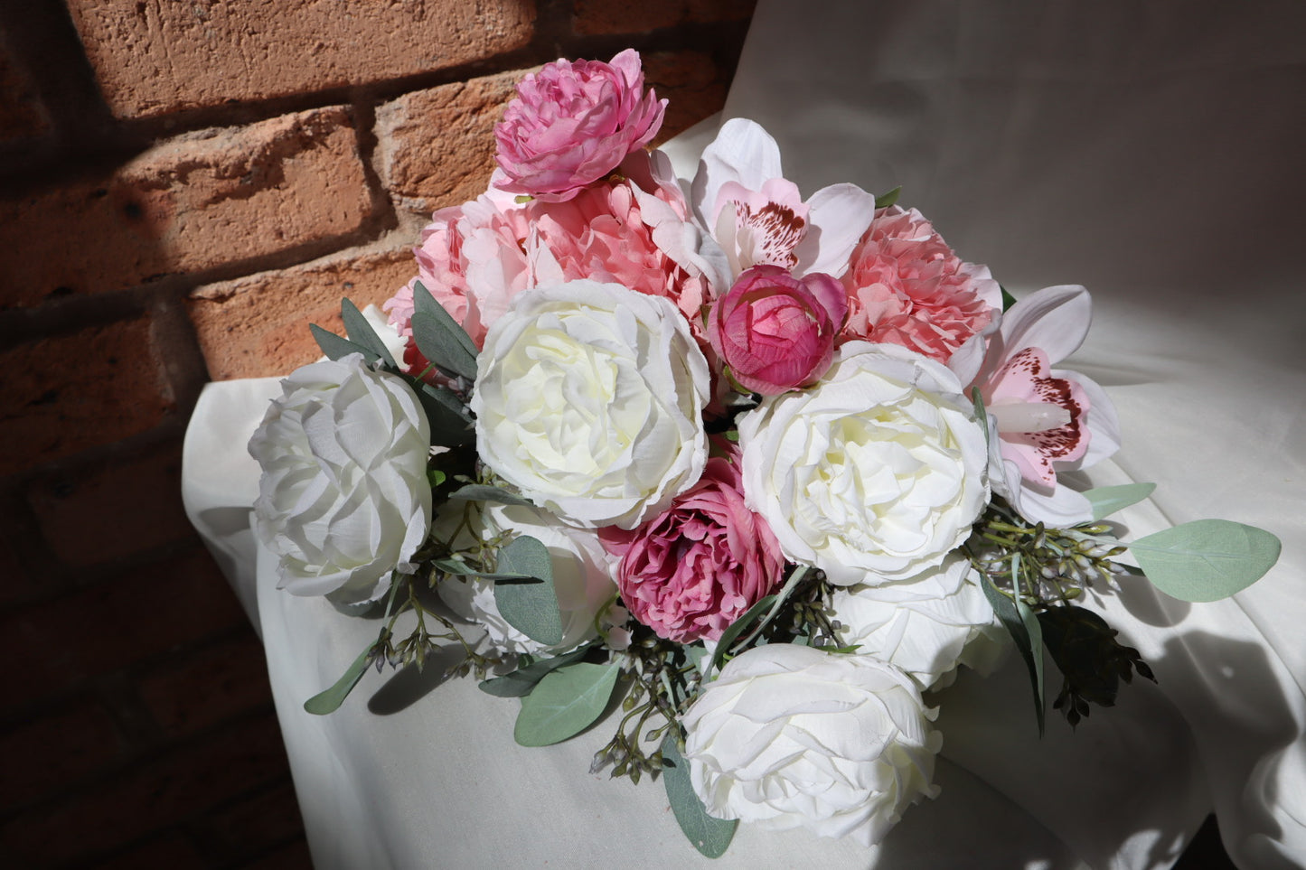 Romamtic Soft Blushing Pink Silk Wedding Bouquet