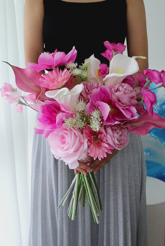 Blushing Fuchsia Romance Wedding Bouquet