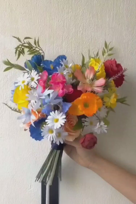 Joyful Vibrant Wildflower Bridal Bouquet