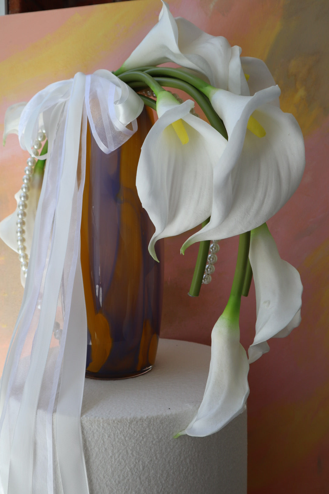 Draped Silk Calla Lily Halo