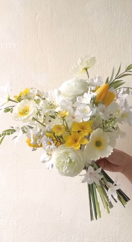 Golden Meadow – Wildflower Silk Wedding Bouquet