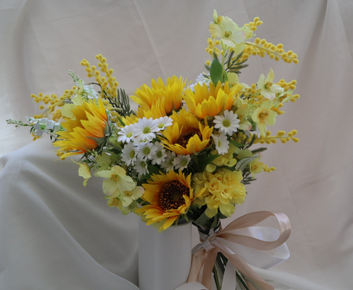 Sunny Sunflower Silk Wedding Bouquet