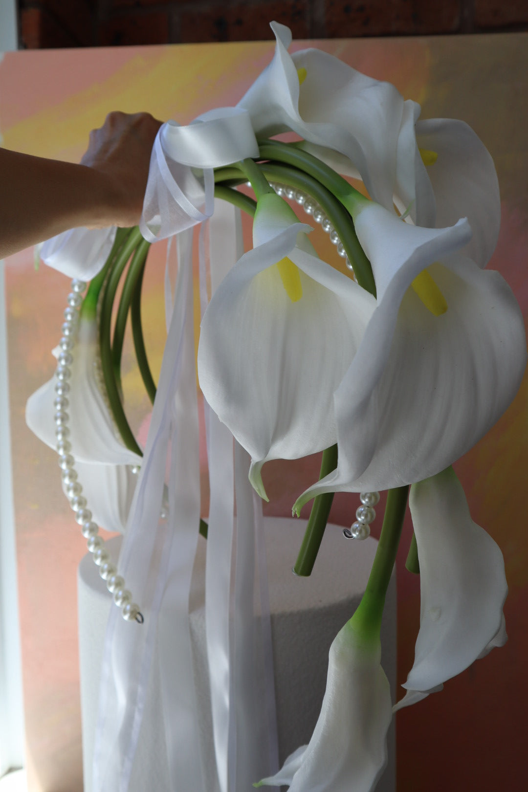 Draped Silk Calla Lily Halo