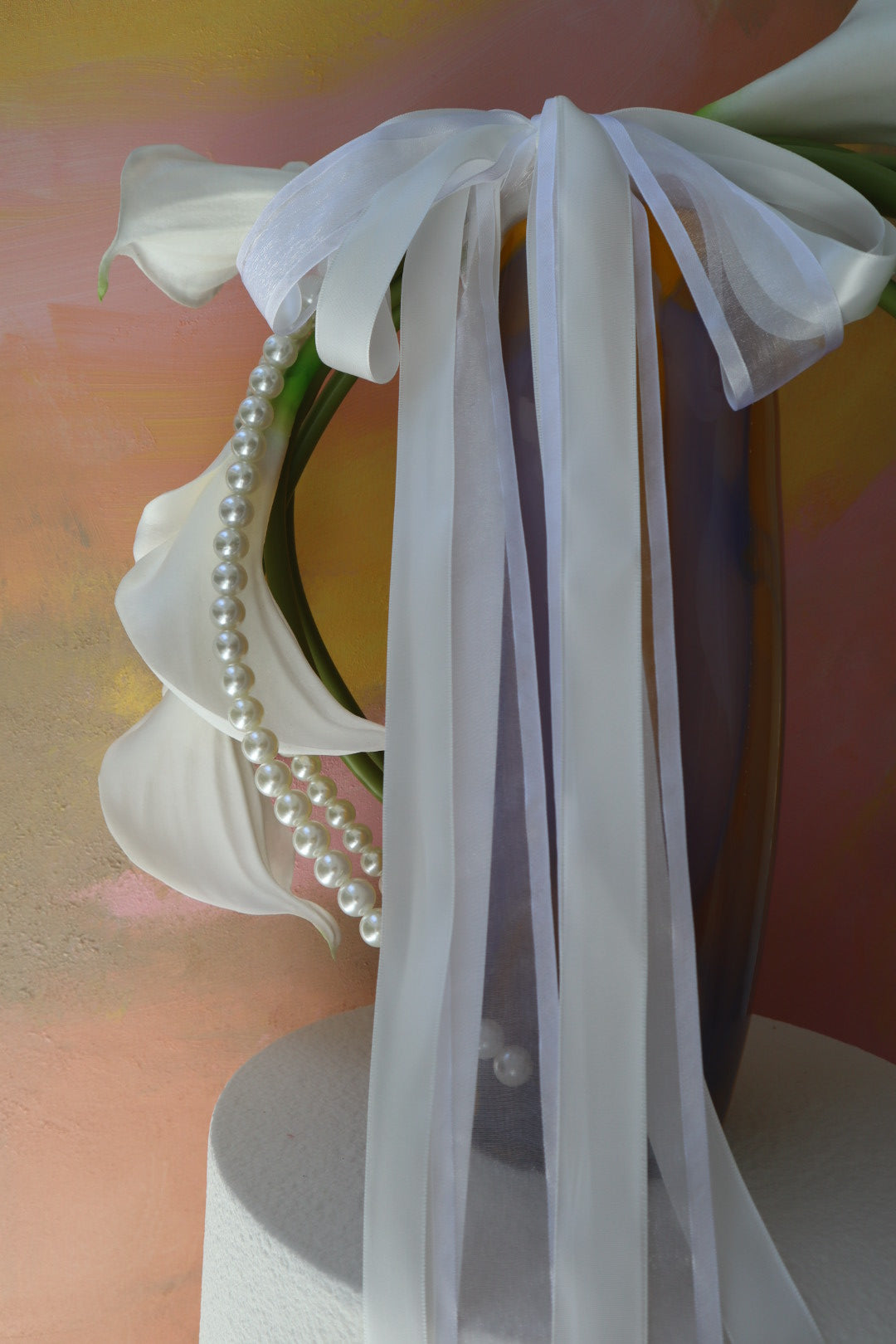 Draped Silk Calla Lily Halo