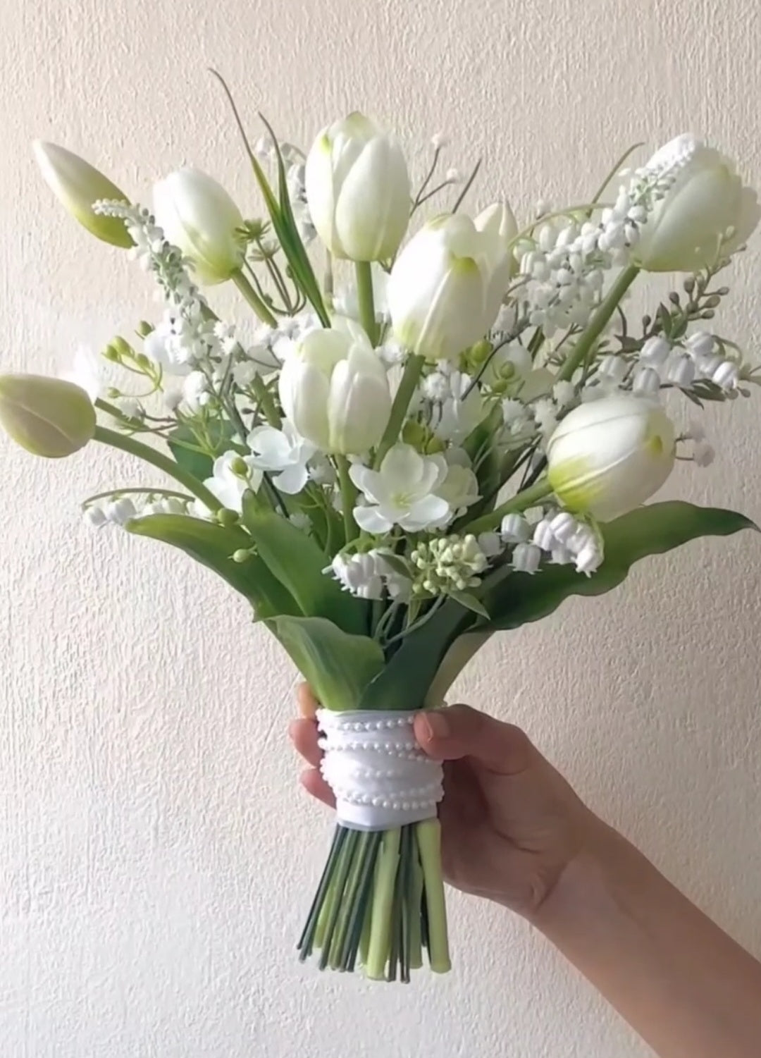 Classic Timeless Simplicity Tulip Lily of Valley Bridal Bouquet