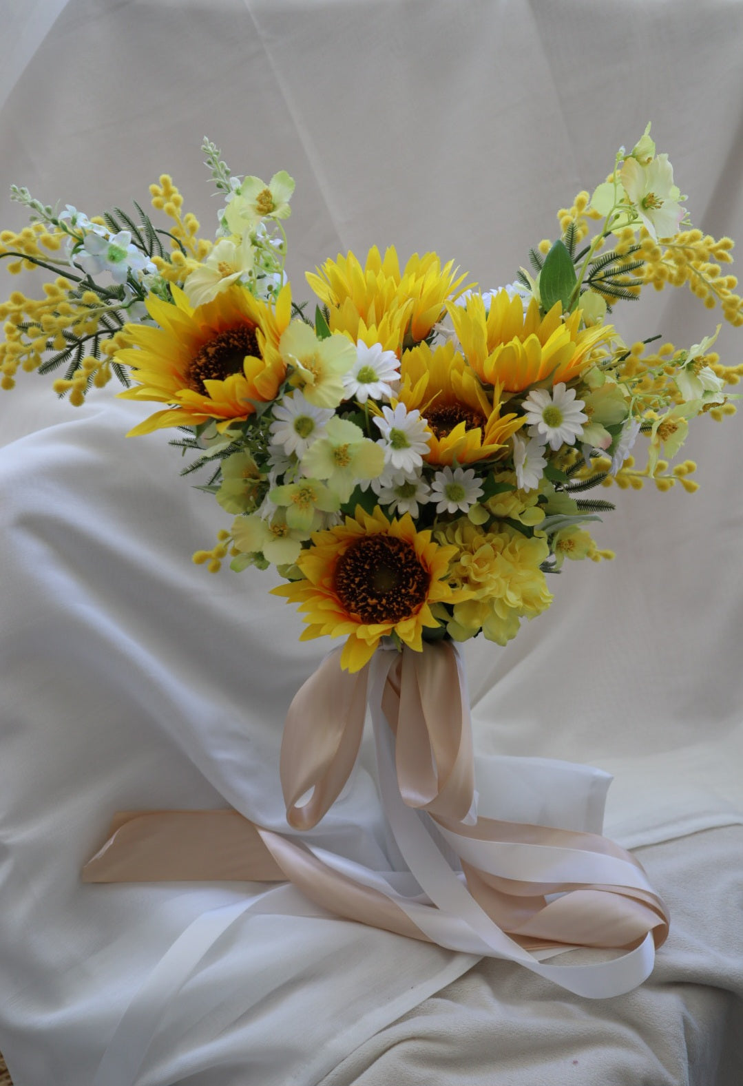 Sunny Sunflower Silk Wedding Bouquet