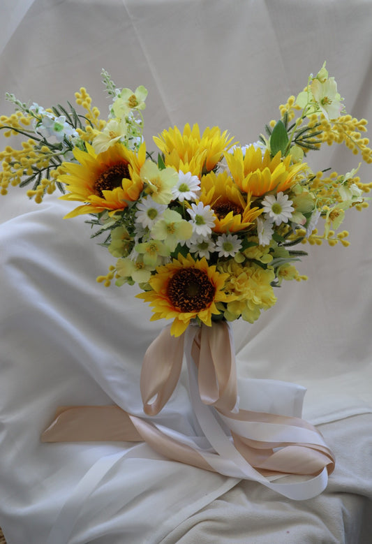 Sunny Sunflower Silk Wedding Bouquet