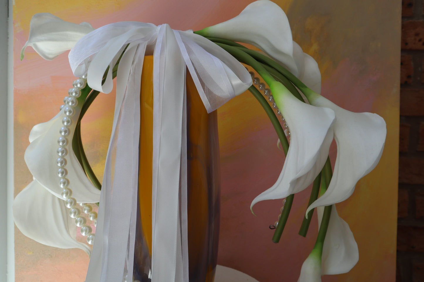 Draped Silk Calla Lily Halo