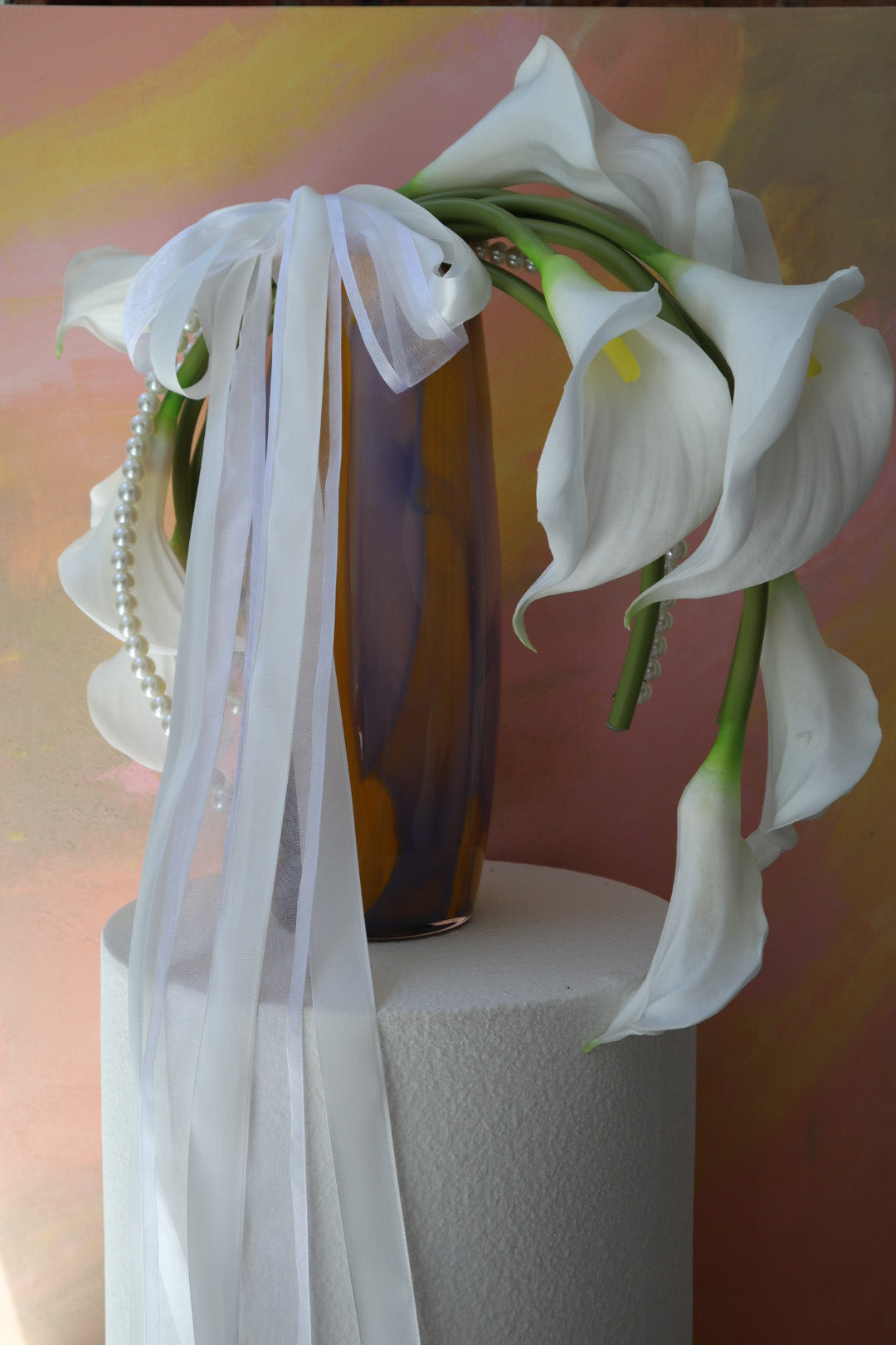 Draped Silk Calla Lily Halo