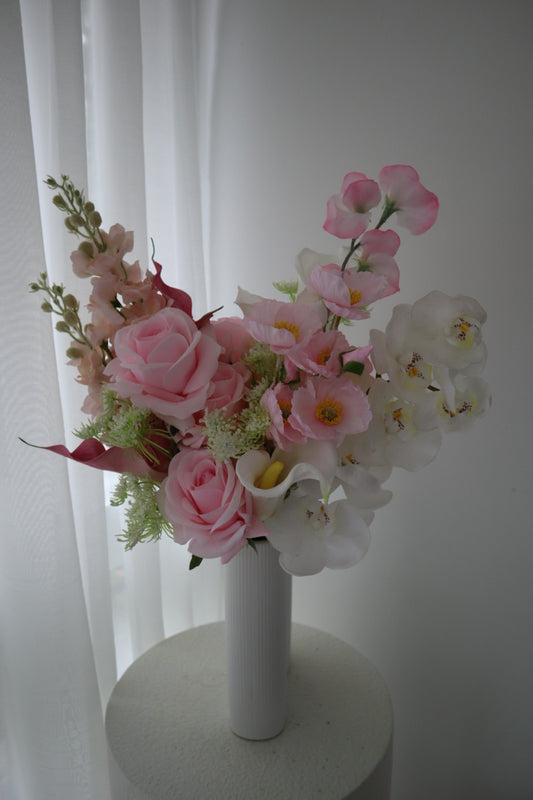 Baby Pink and White Wedding Bouquet