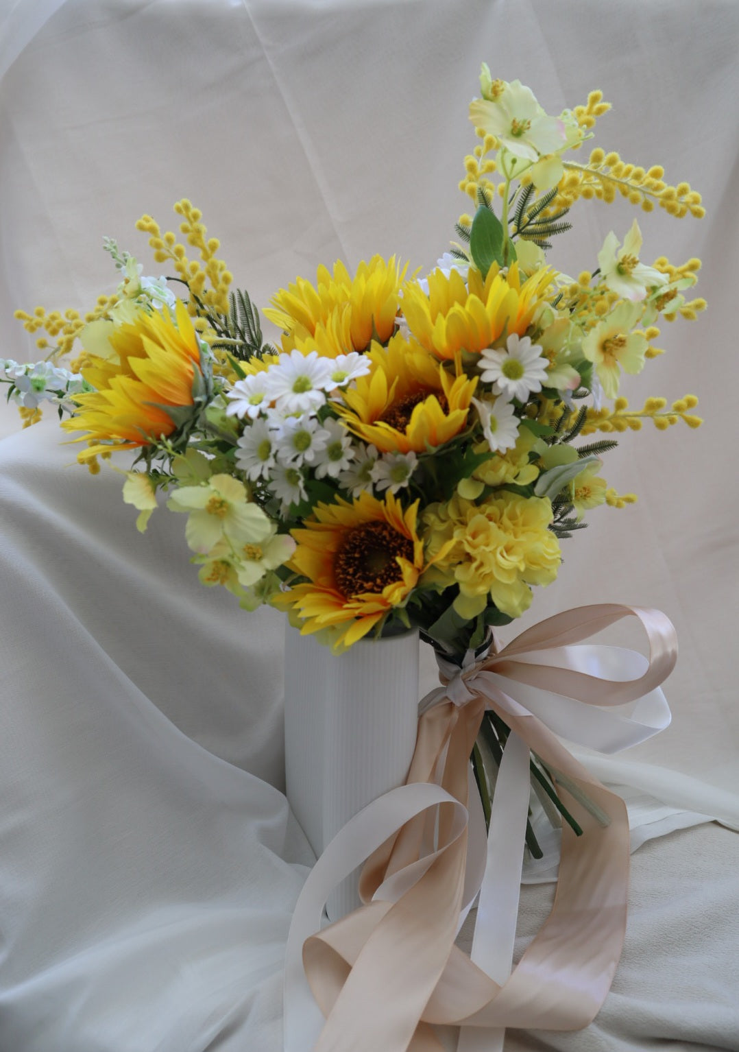 Sunny Sunflower Silk Wedding Bouquet