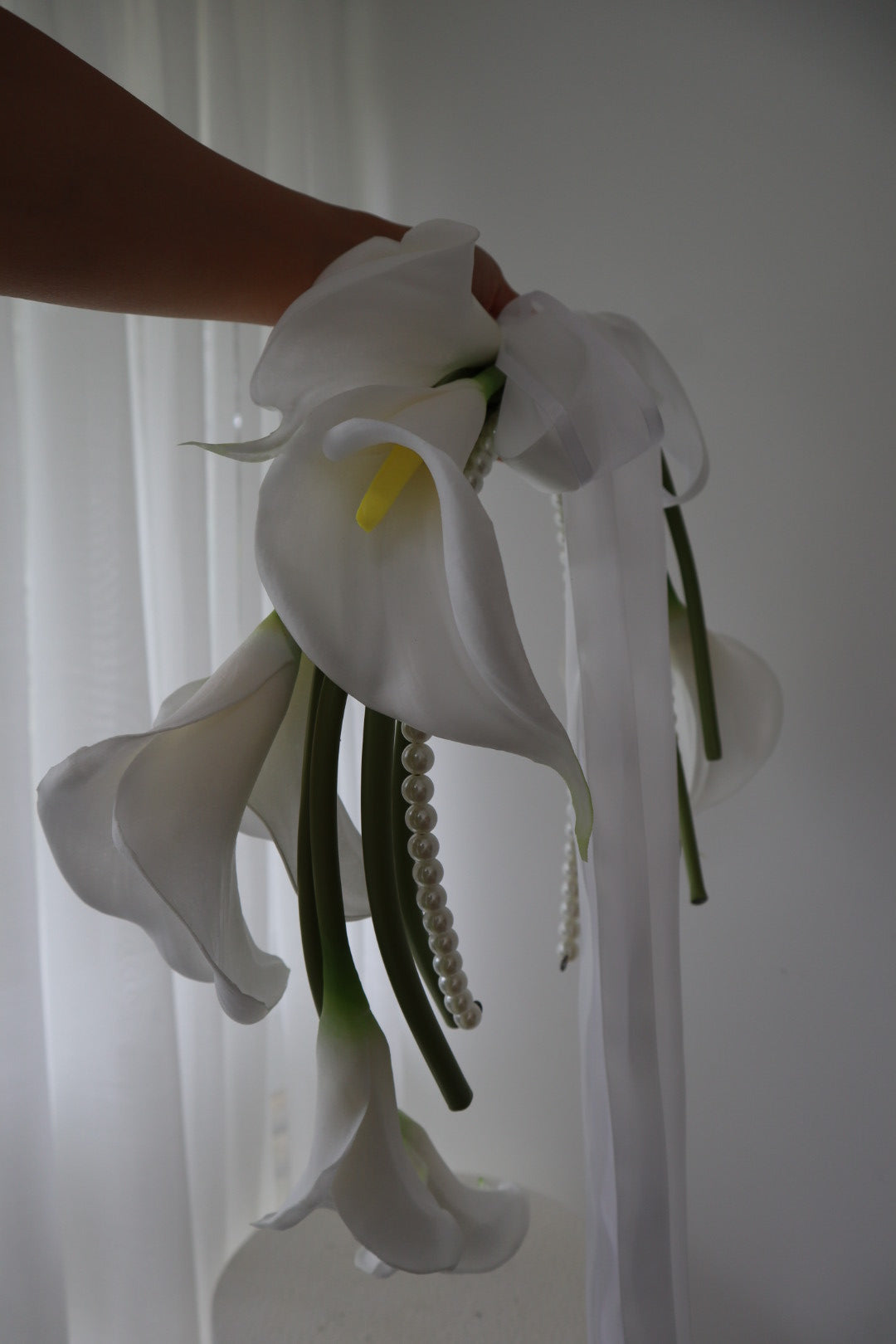 Draped Silk Calla Lily Halo