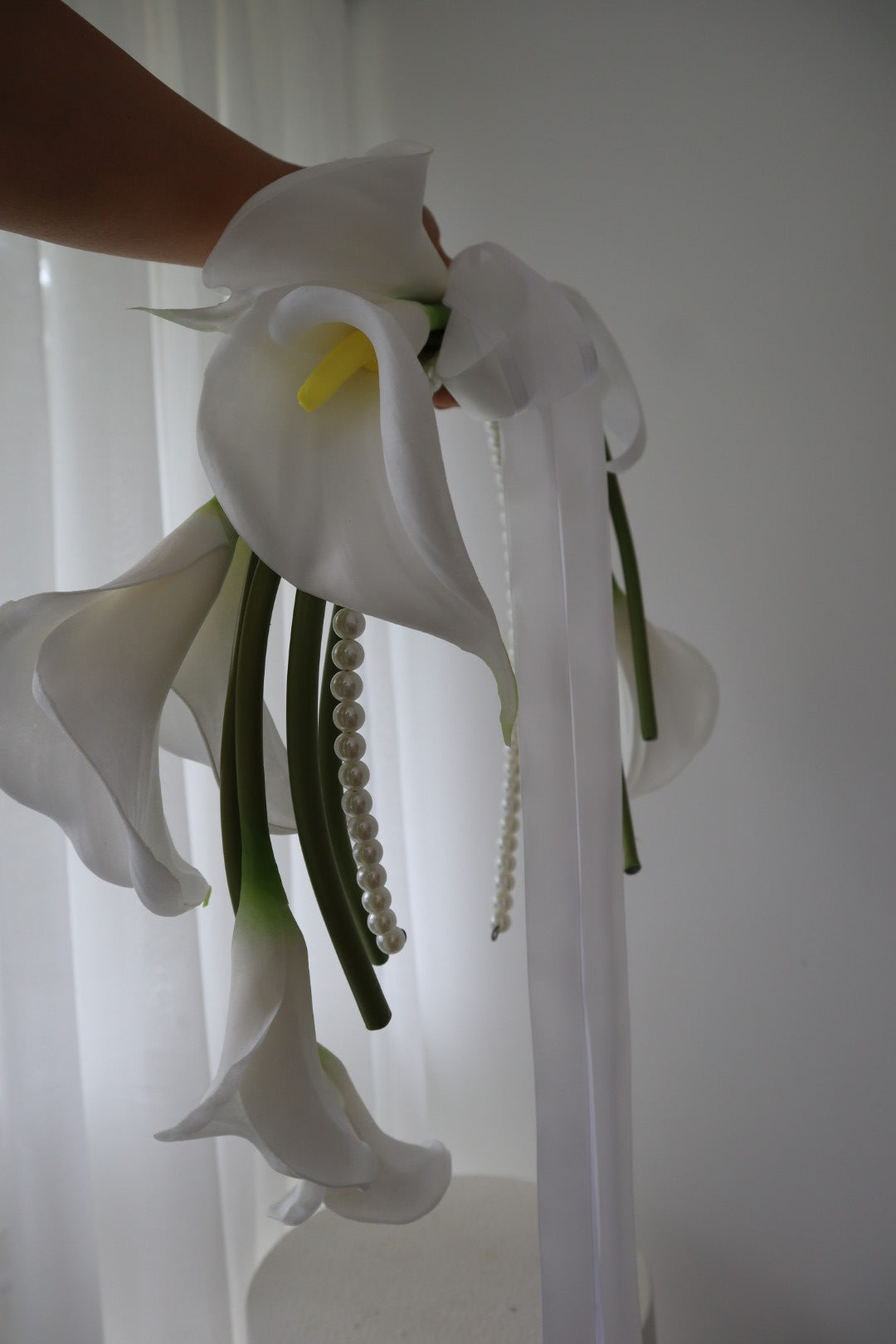 Draped Silk Calla Lily Halo