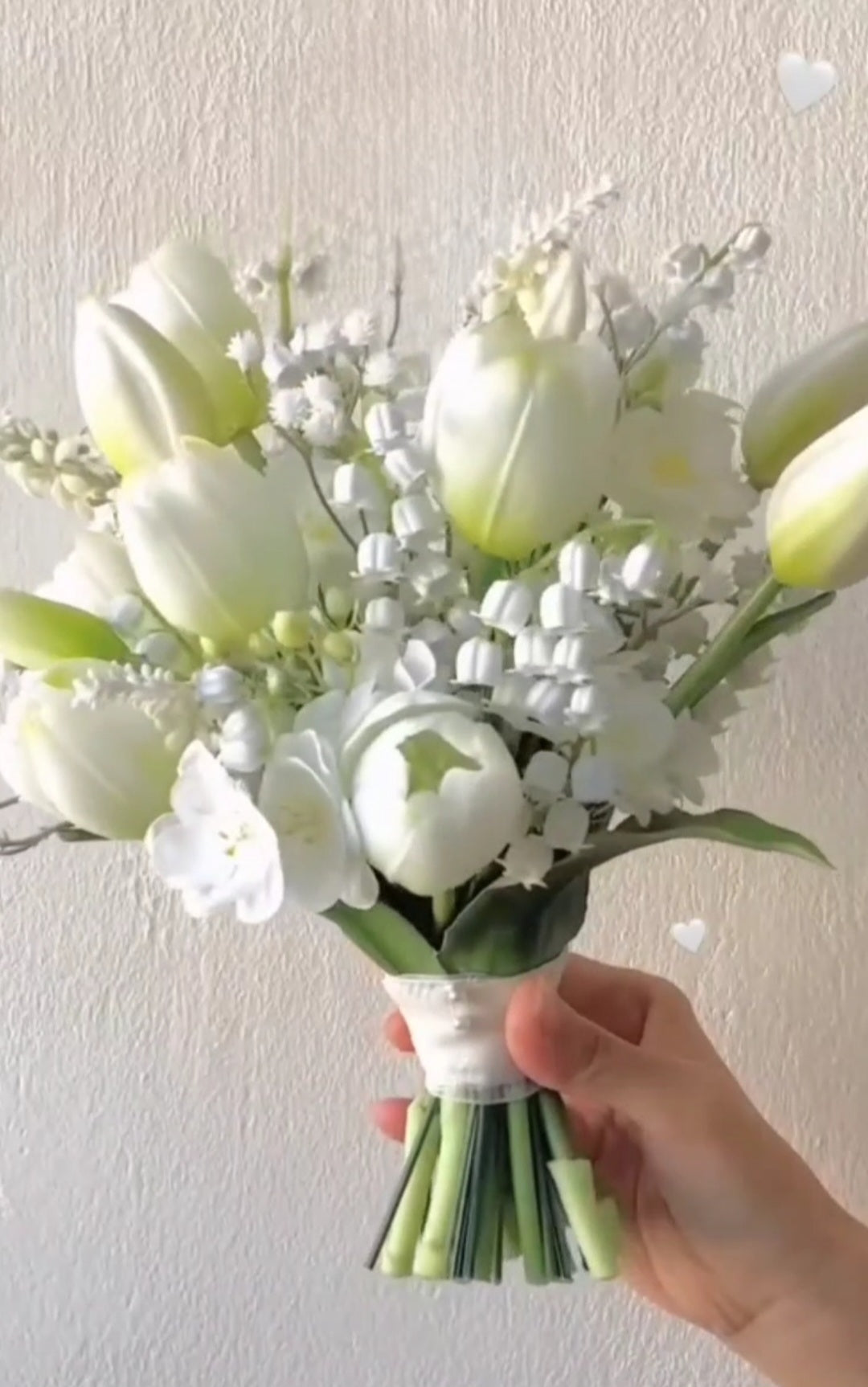 Classic Timeless Simplicity Tulip Lily of Valley Bridal Bouquet