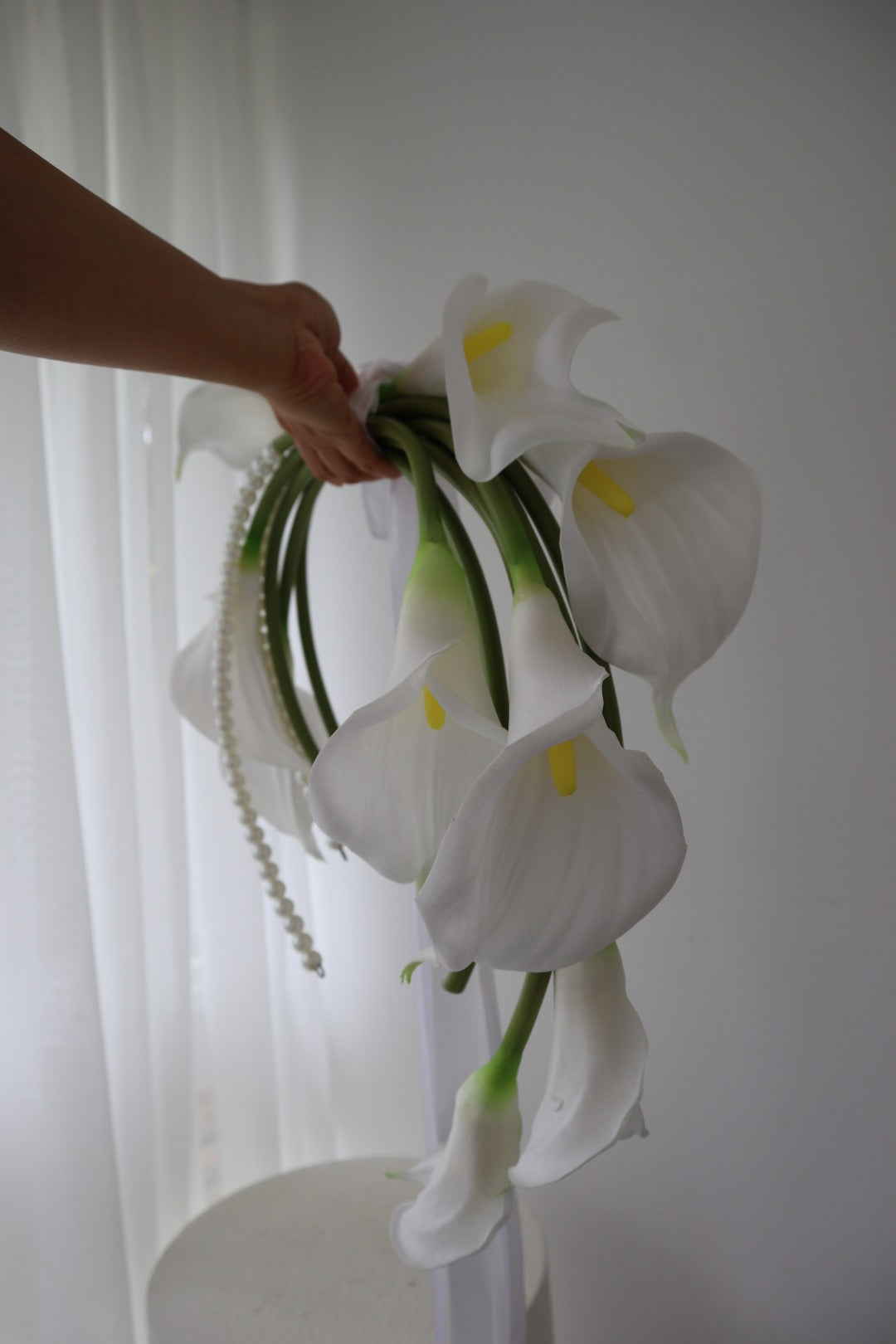 Draped Silk Calla Lily Halo