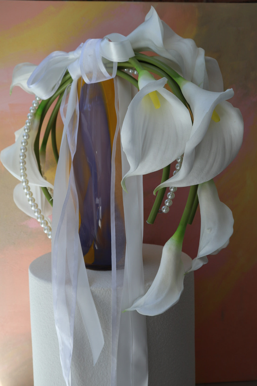 Draped Silk Calla Lily Halo