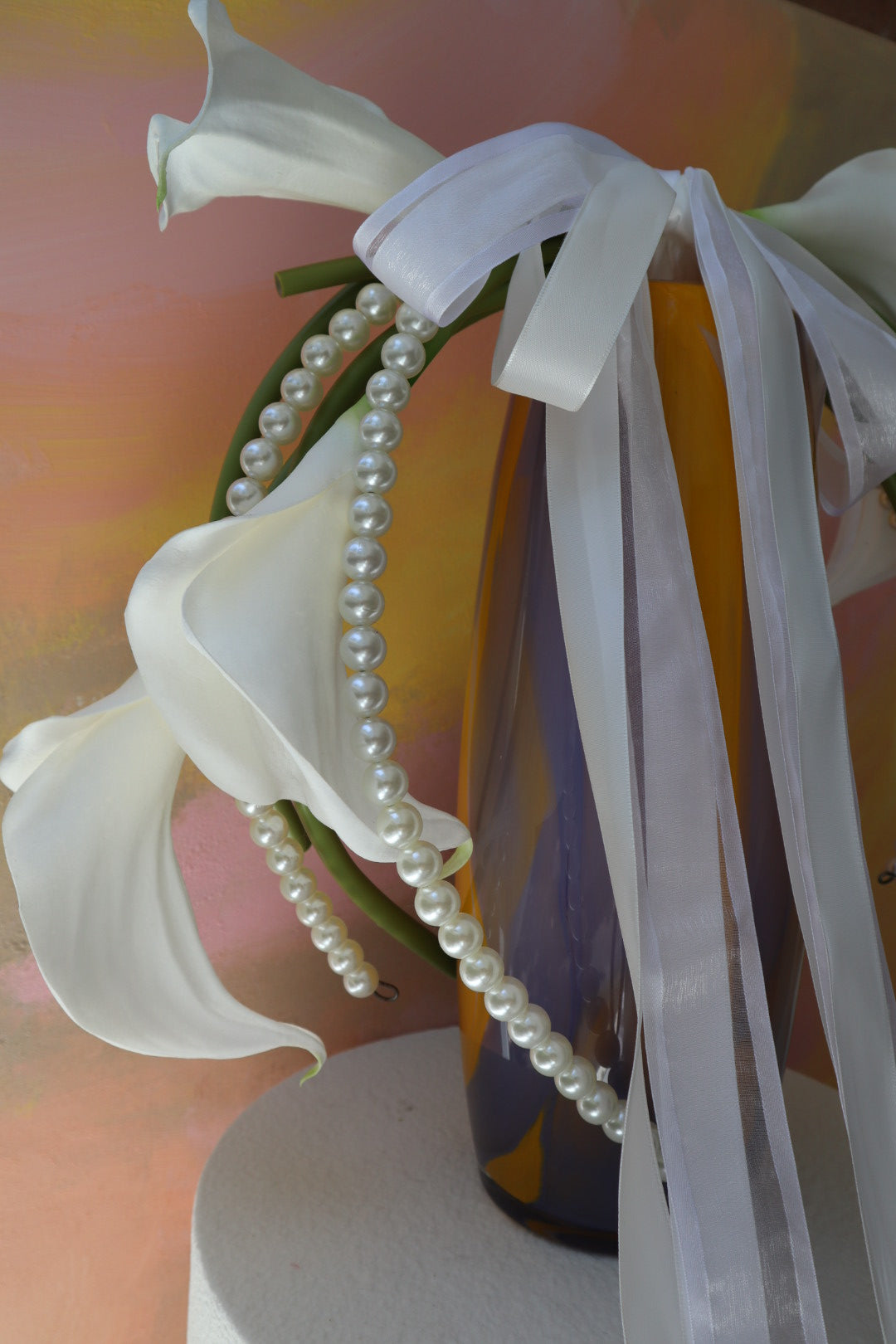 Draped Silk Calla Lily Halo