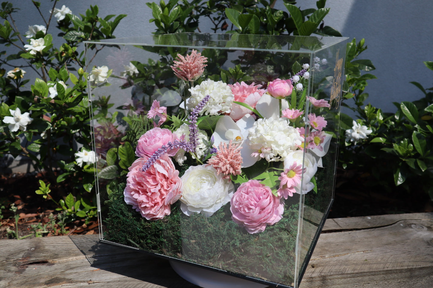 Blushing Pastel Dream Acrylic Box Flowers