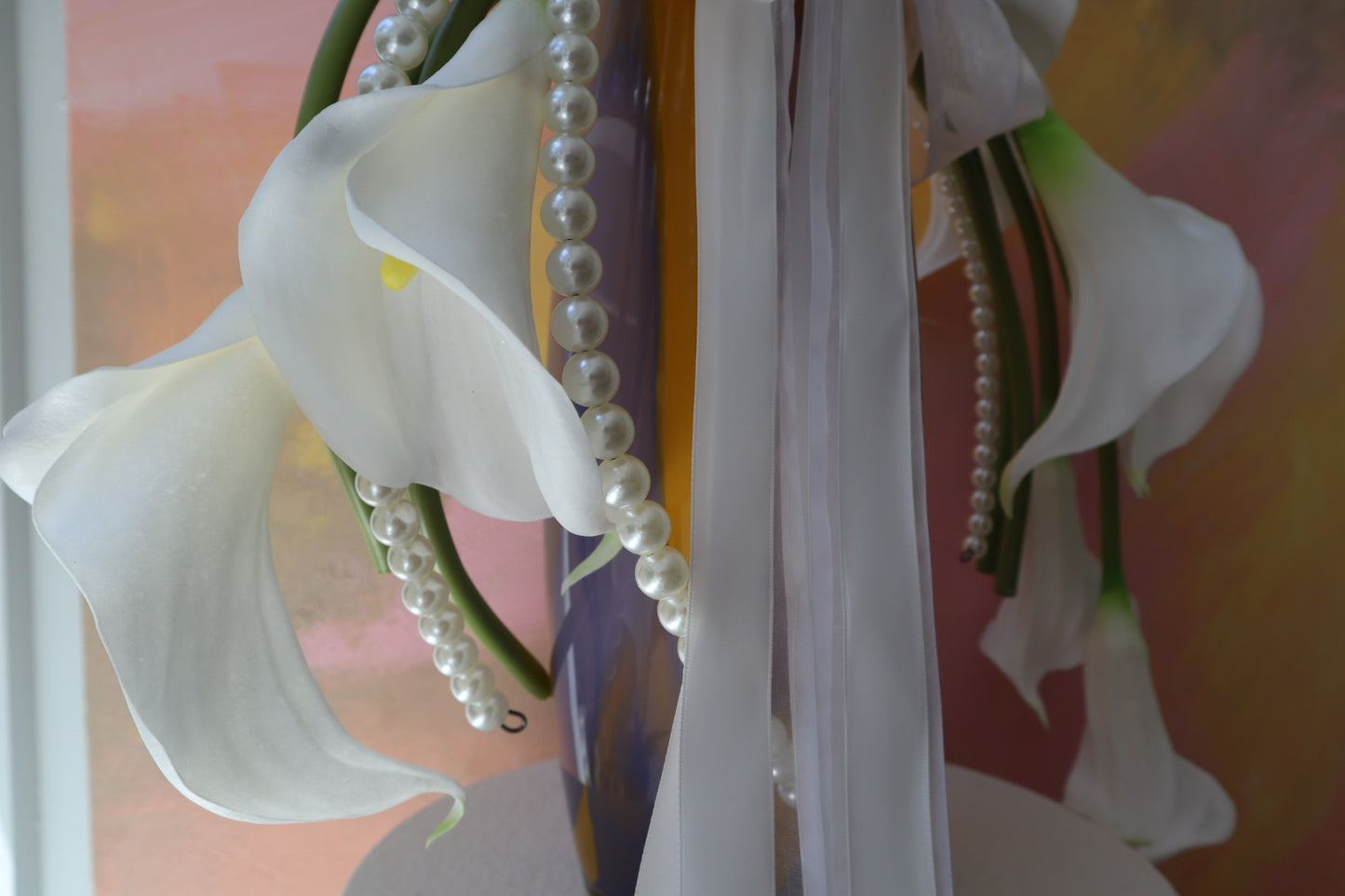 Draped Silk Calla Lily Halo