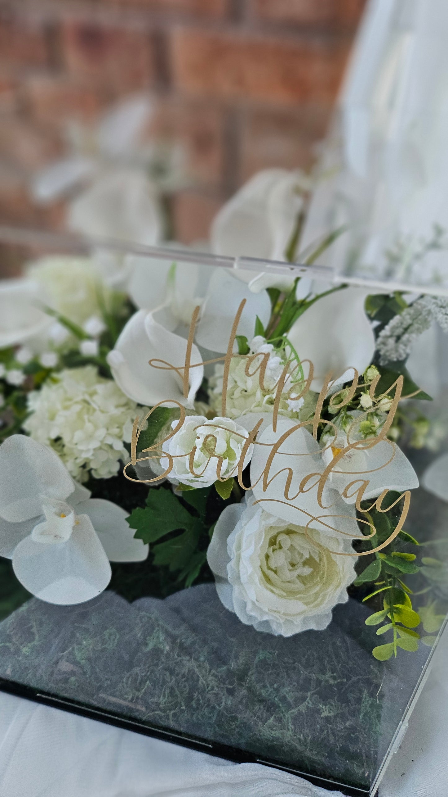 White Delights Acrylic Box Flowers