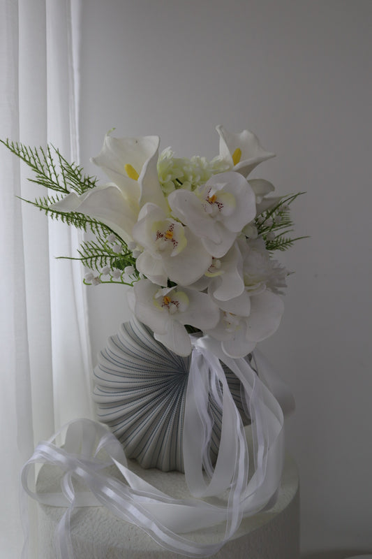 Sculptural White Splendor Wedding Bouquet