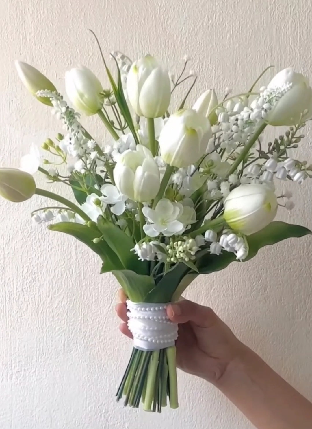 Classic Timeless Simplicity Tulip Lily of Valley Bridal Bouquet