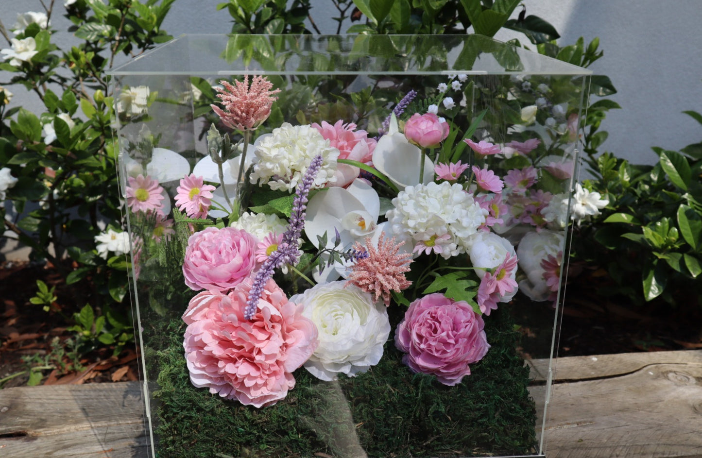 Blushing Pastel Dream Acrylic Box Flowers