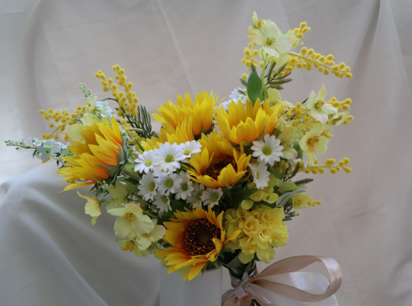 Sunny Sunflower Silk Wedding Bouquet