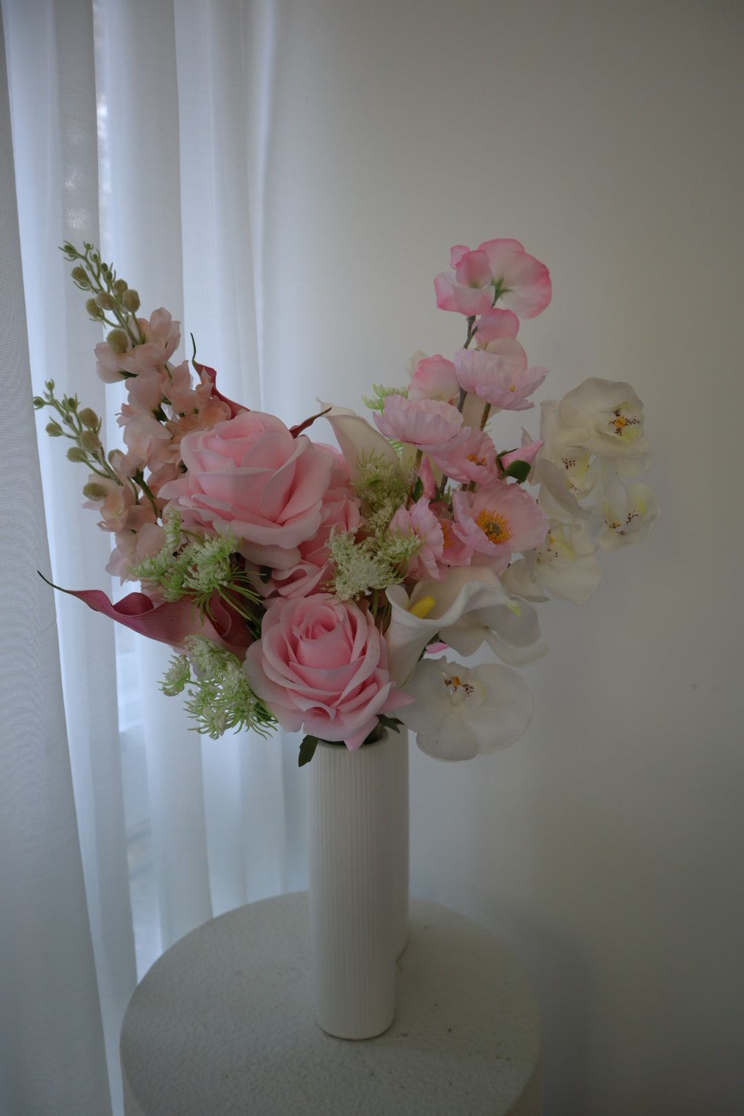 Baby Pink and White Wedding Bouquet