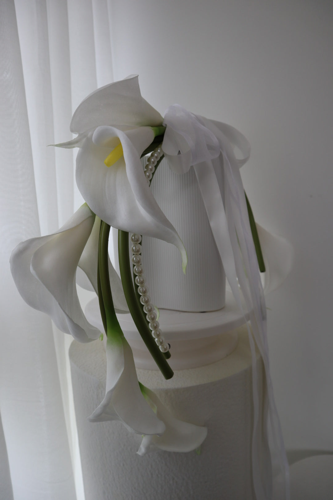 Draped Silk Calla Lily Halo