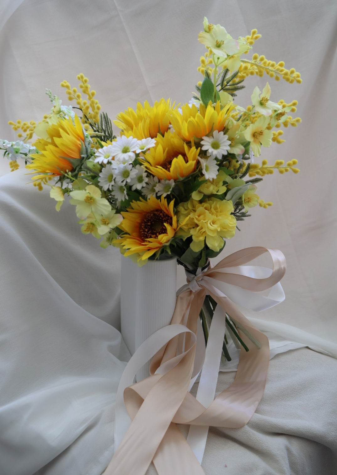 Sunny Sunflower Silk Wedding Bouquet