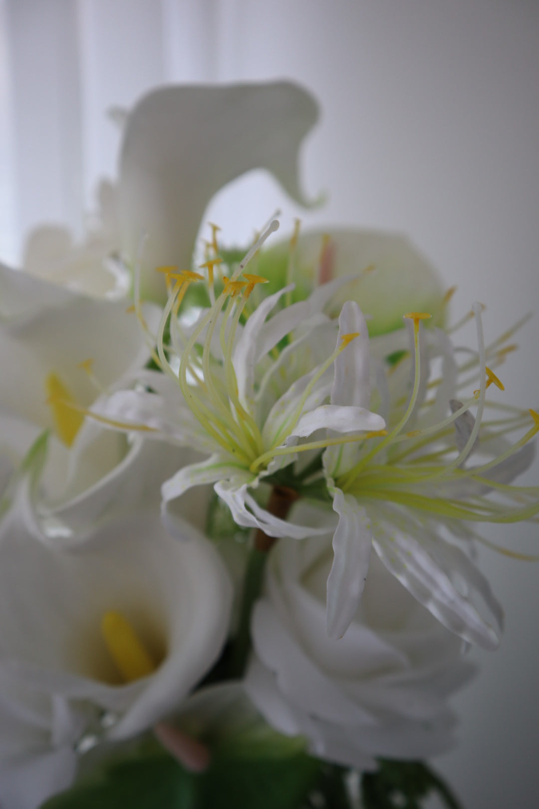 Modern White Sculptural Cascading Wedding Bouquet