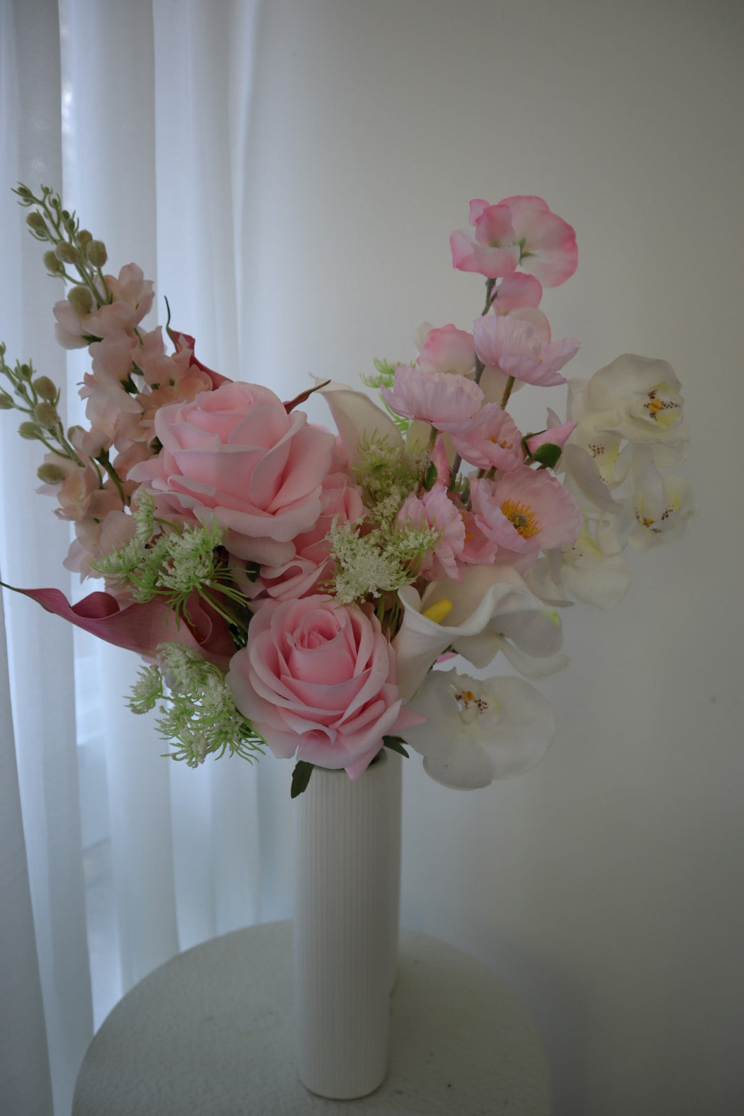 Baby Pink and White Wedding Bouquet