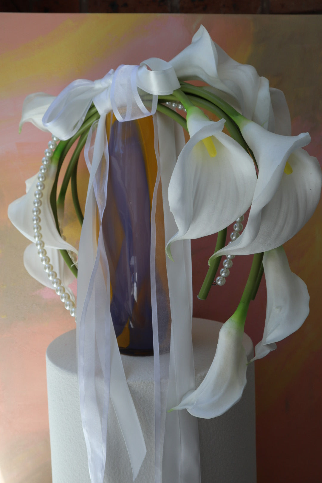 Draped Silk Calla Lily Halo