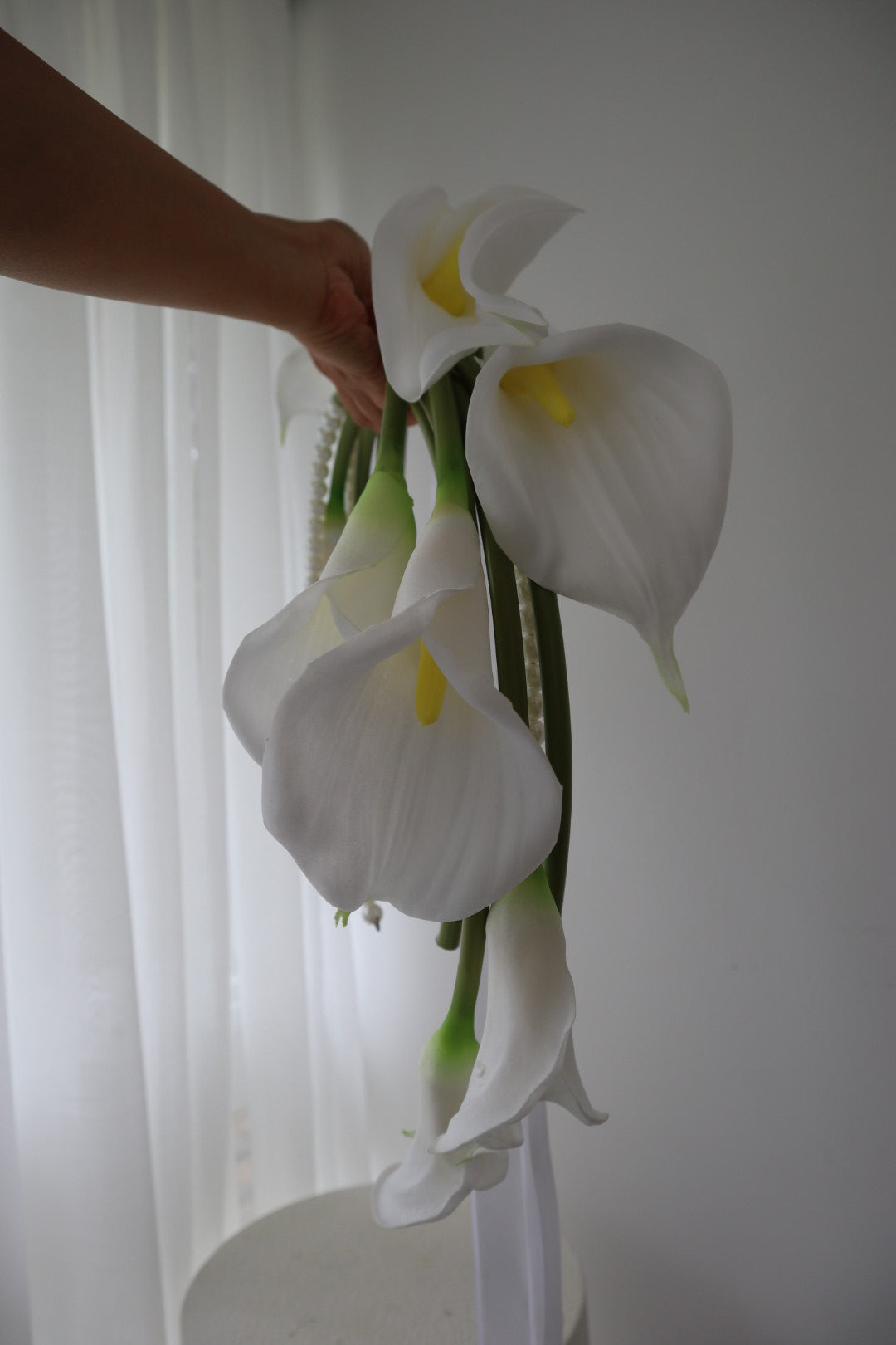 Draped Silk Calla Lily Halo