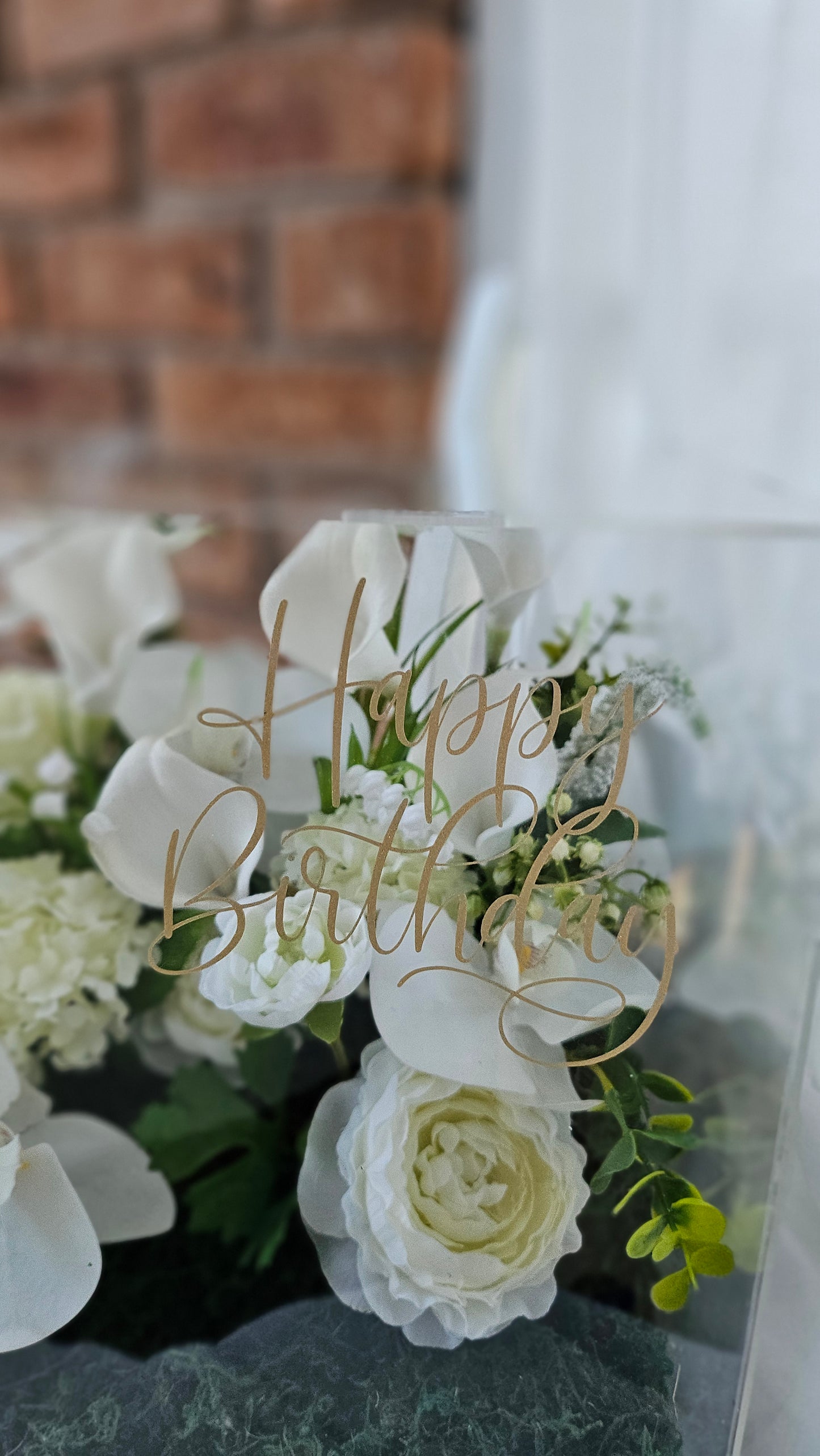 White Delights Acrylic Box Flowers