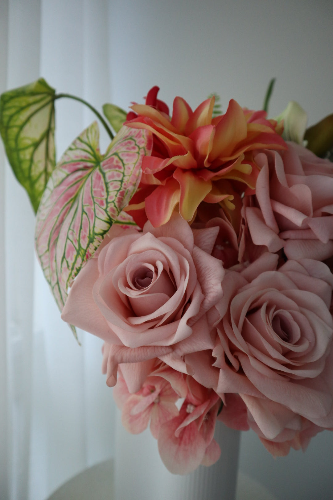 Antique Romance Real Touch Mauve Rose & Orchid Bouquet
