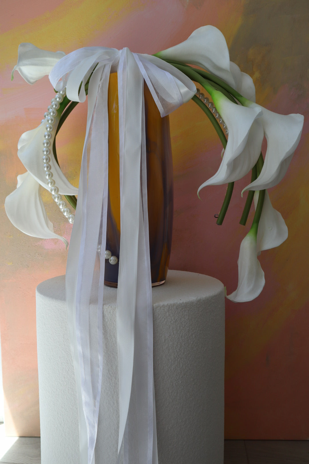 Draped Silk Calla Lily Halo