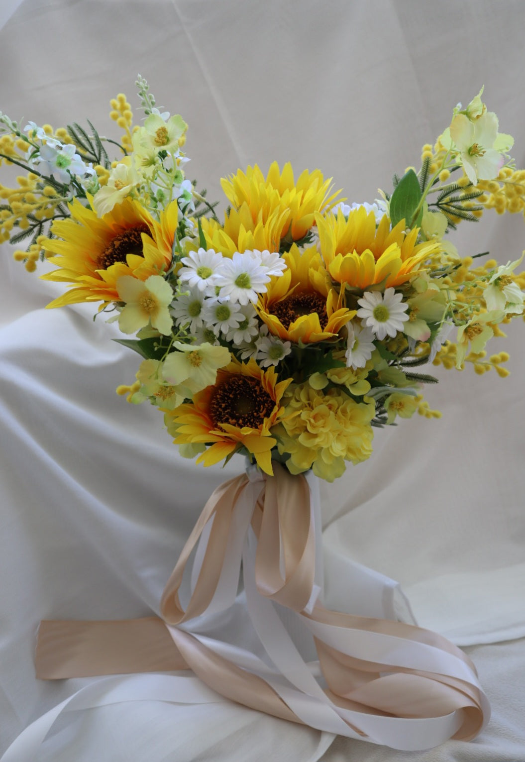 Sunny Sunflower Silk Wedding Bouquet