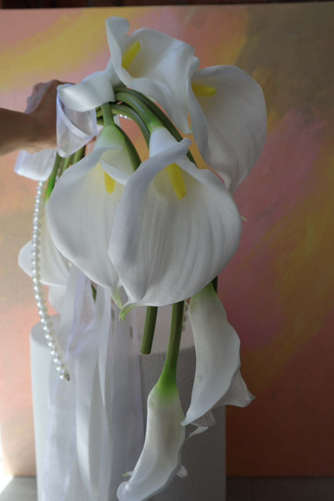 Draped Silk Calla Lily Halo