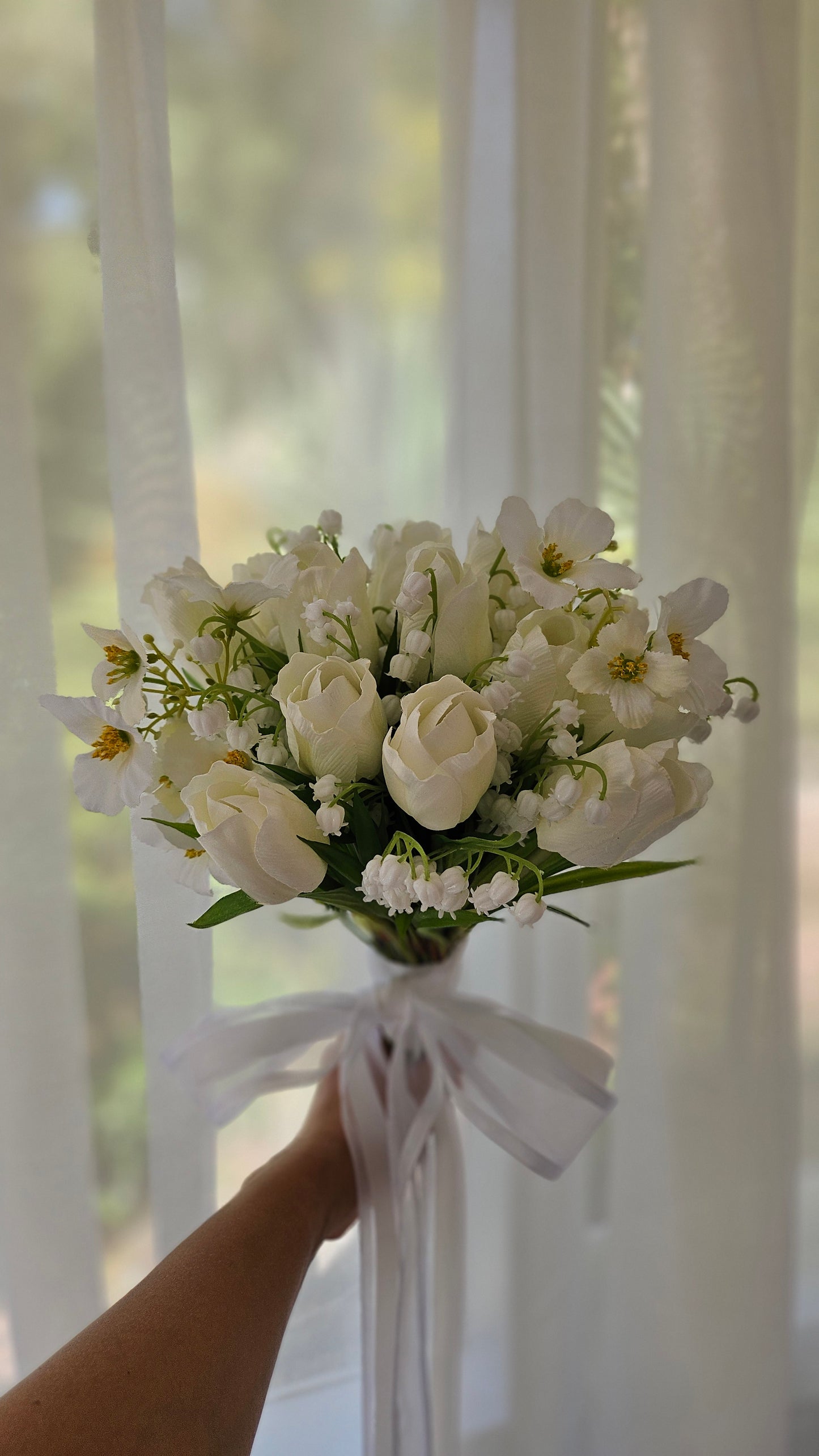 Classic Timeless Simplicity Tulip Lily of Valley Bridal Bouquet