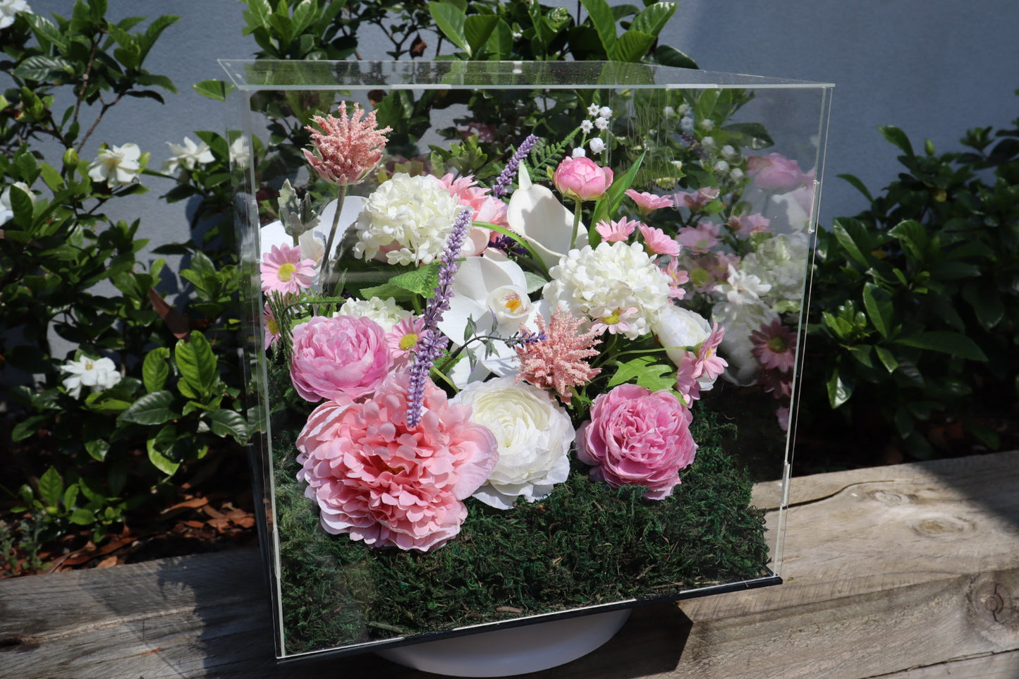 Blushing Pastel Dream Acrylic Box Flowers